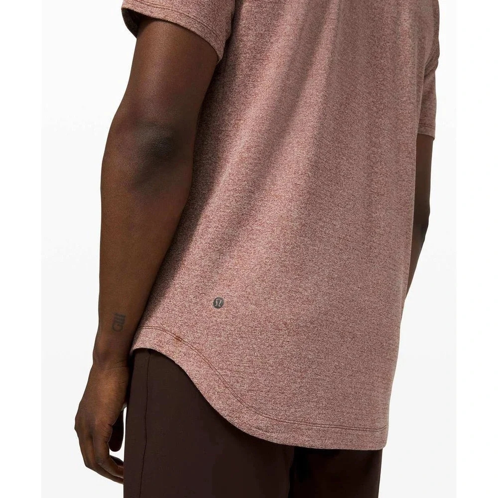 Lululemon Drysense Short Sleeve Training‎ Shirt Mens M Heathered Savannah Rust